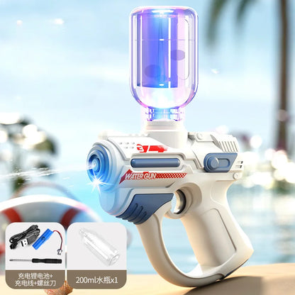 Full Automatic Water Gun Cool Light Electric Water Spray Gun Summer Pool Toy Pistol Sports Entertainment Children Gifts