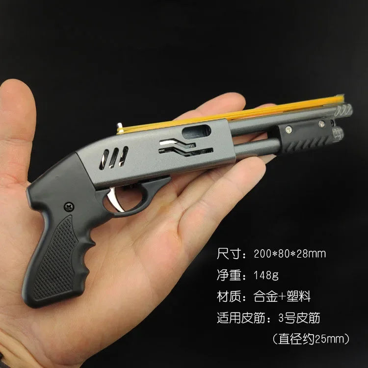 Mini Alloy Rubber Band Rifle Sprayer Toy Gun 8 Bursts Rubber Miniature Pistol Model Ornaments Toy Gun For Boys Chrismas gift