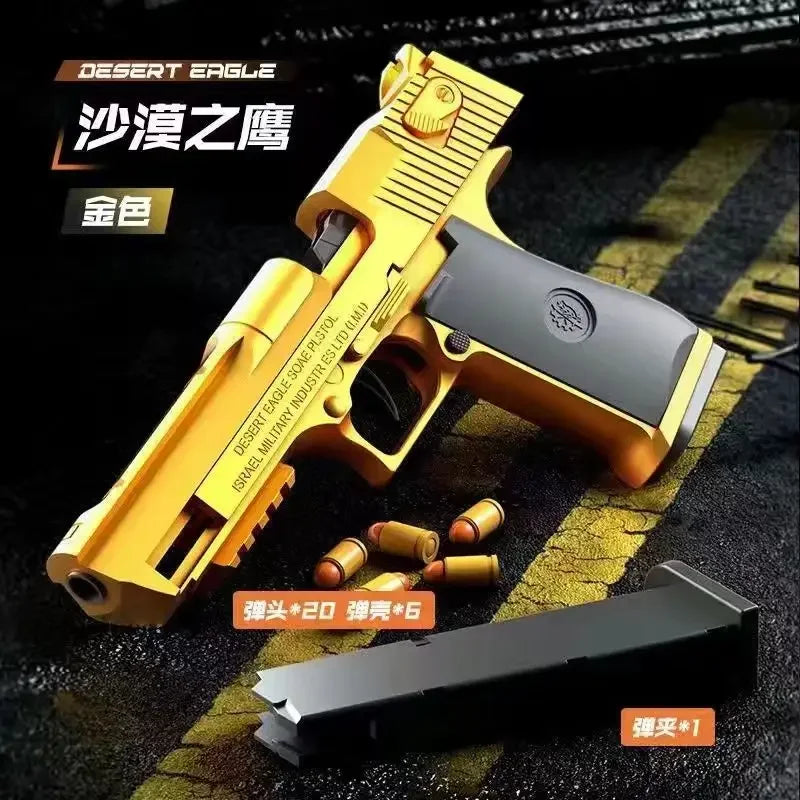 Mechanical Continuous Firing 2011 Sig17 Automatic Desert Eagle Toy Gun Shell Ejection Airsoft Pistol Soft Bullet Toy for Kids