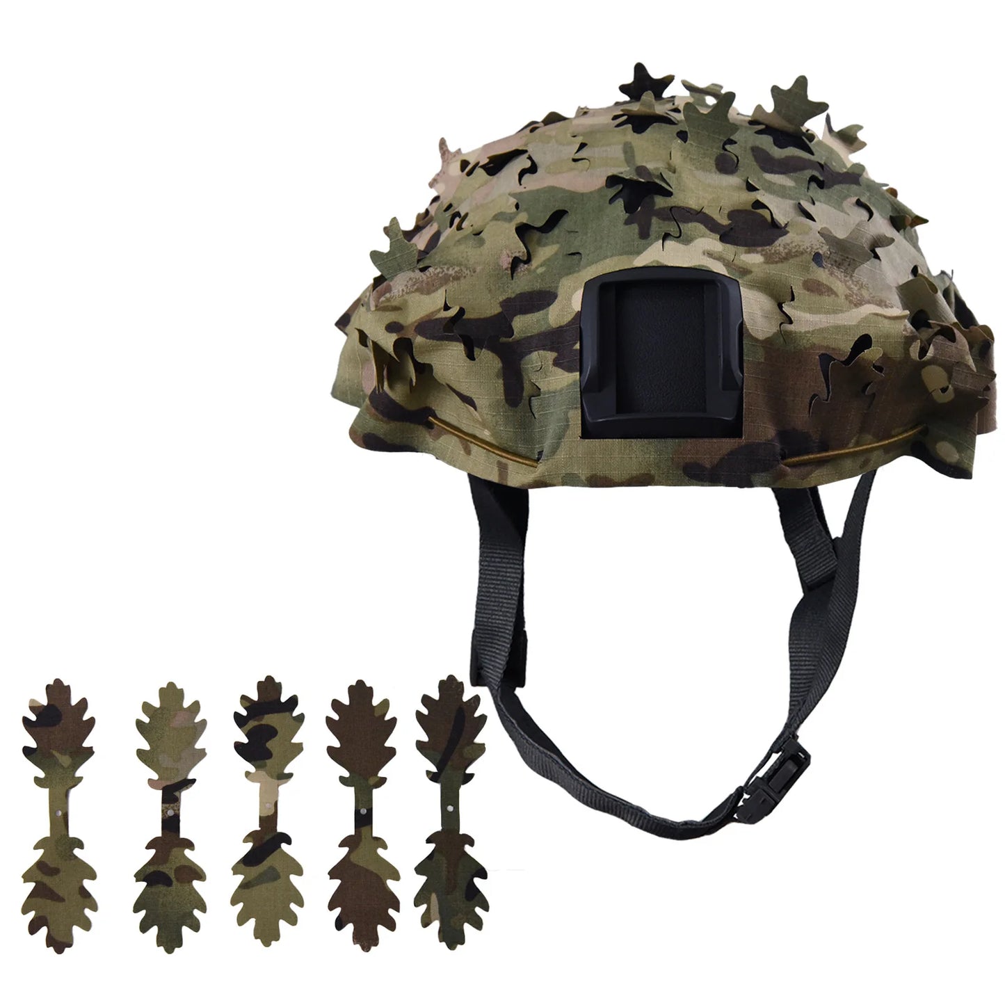Tactical 3D Camo Leaf Shape Airsoft Helmet Cover Mesh Helmet Cloth Paintball Paratrooper Hunting Airsoft Helmet Accessories