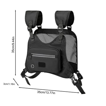 Outdoor Chest Bag, Running Backpack Vest with Phone Holder Pocket Extra Storage, Lightweight Water Resistant Chest Organizer