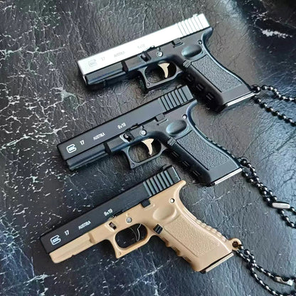 1:3 G17 Miniature Pistol Model With Holster Metal Toy Gun Detachable DIY Semi-alloy Keychain Pendant Ornaments Children's Toy