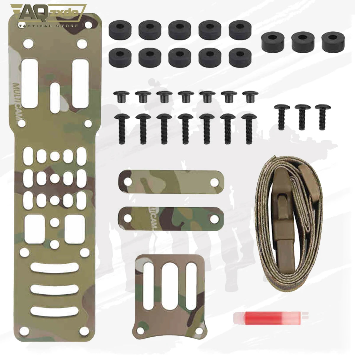 AQzxdc Tactical Military Waist Belt Set with Utility Pouch & Medical Pouch & Flash bang Pouch & 9mm 55 Mag Pouch Set for Airsoft