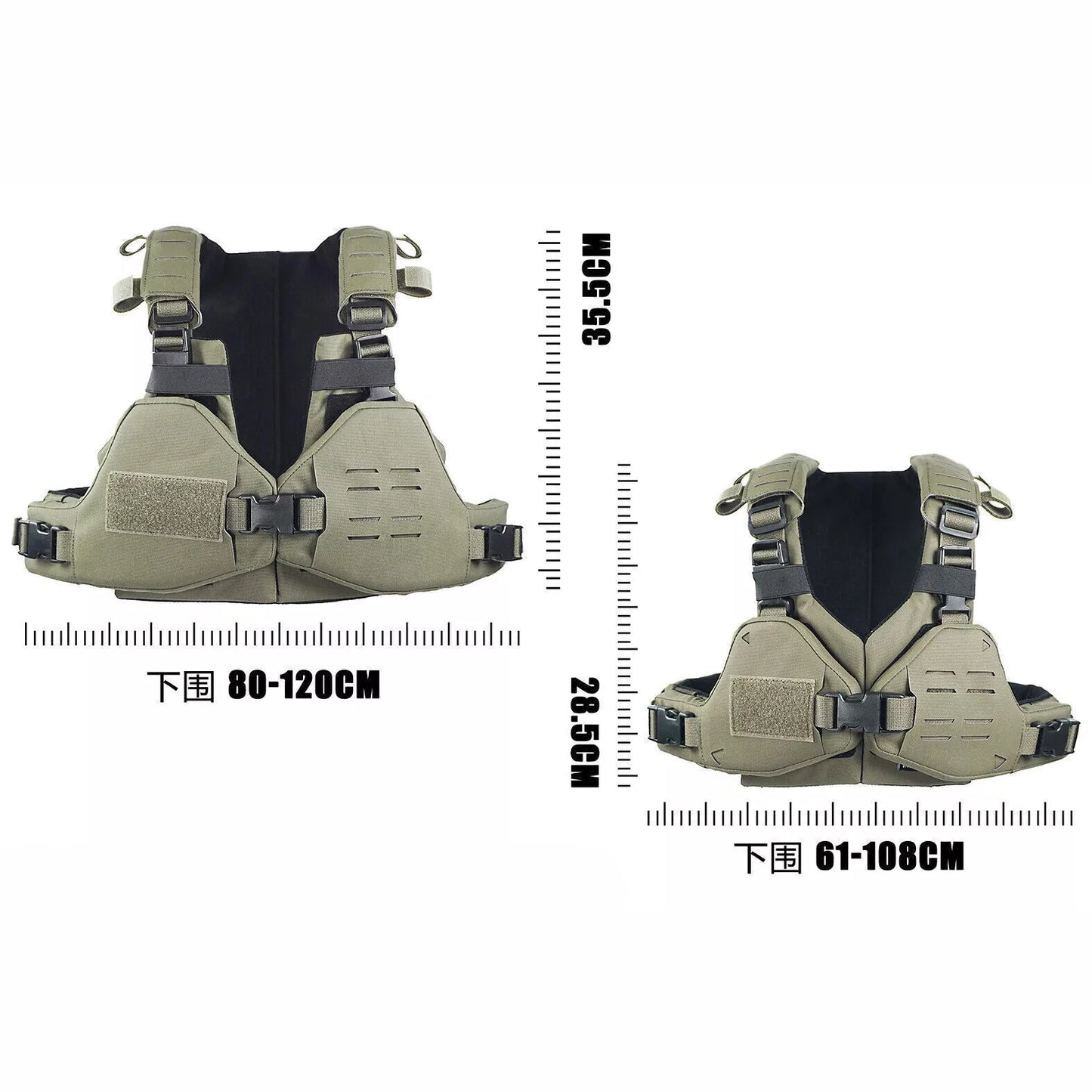 Bikini Chest Rig, Tactical Molle Vest, Quick Release Breastplate, Adjustable Molle Airsoft Plate Carrier, for Wargame Cosplay