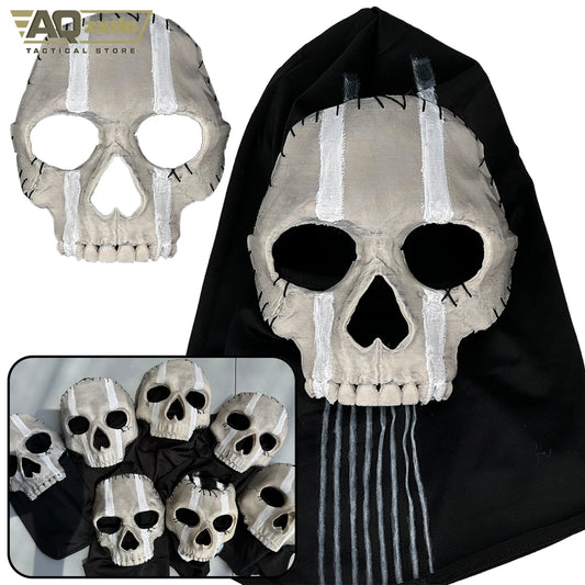 AQzxdc Cod 16 Simon Riley Ghost mask V2 - Operador MW2 Airsoft COD 19 War Zone Tactical Full Mask for Outdoor COS Activity Game