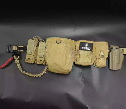 Full Set Of Outdoor Airsoft Belt Set, With Double Magazine Pouch, Phc Recovery Bag, Multi-Function Bag, G17 Quick-Draw Holster