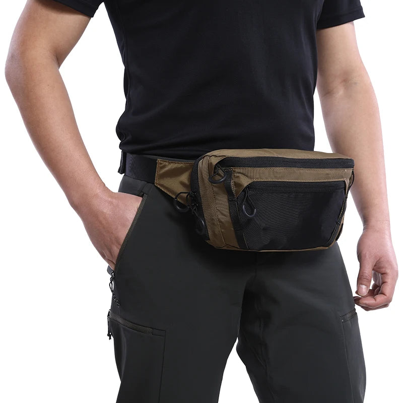 AQzxdc Tactical Molle Chest Harness Concealed Carry Fanny Pack Waist Bag with Holster for EDC Use Suit Airsoft CQB Tactical Game