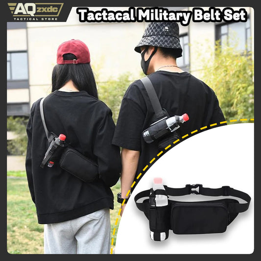 AQzxdc Outdoor Fanny Pack, Hiking Waist Pack With Water Bottle, Running Belt Waterproof Running Bag Workout Gear