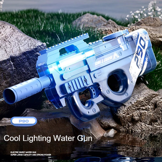 UZI P90 Electric Water Gun Pistol Summer Outdoor Pool Water Gun Continuous Firing Water Fights for Adults Kids