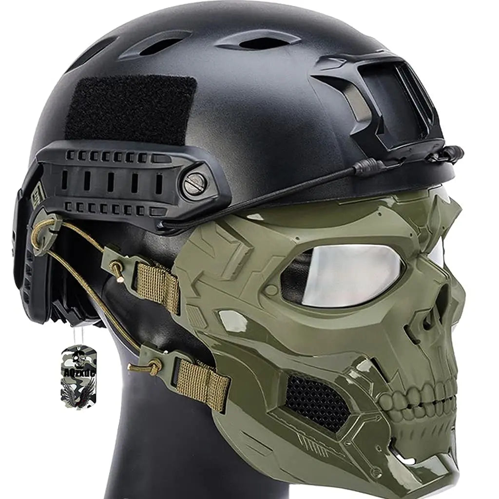Tactical Helmet Sets with Skull Mask, Outdoor Paintball Protective Gear, Advanced EPP Pad, for Airsoft Hunting, Shooting CS