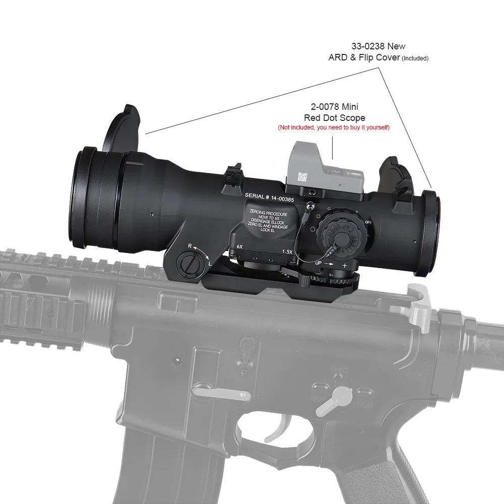 Hunting Scopes 1.5x 6x Zoom Optical Sight For Hunting Red Dot Illumination 1913 Picatinny rail compatible gs1-0409