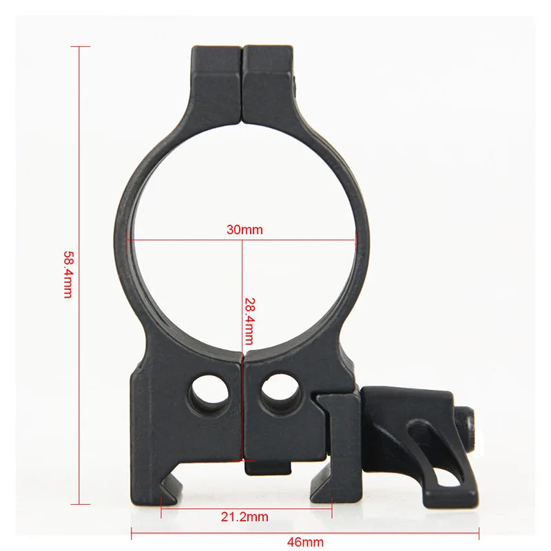 PPT Tactical 2PCS/Set Steel Quick Release Low Medium High Profile Mount 25.4mm 30mm Diameter Hunting Scope Ring for Outdoor