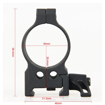 PPT Tactical 2PCS/Set Steel Quick Release Low Medium High Profile Mount 25.4mm 30mm Diameter Hunting Scope Ring for Outdoor
