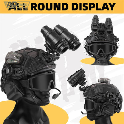AQzxdc Tactical Helmet with Headset,Adjustable Helmet with Helmet Cover and Fcae Mask for Cosplay Military Tactical Airsoft Gear