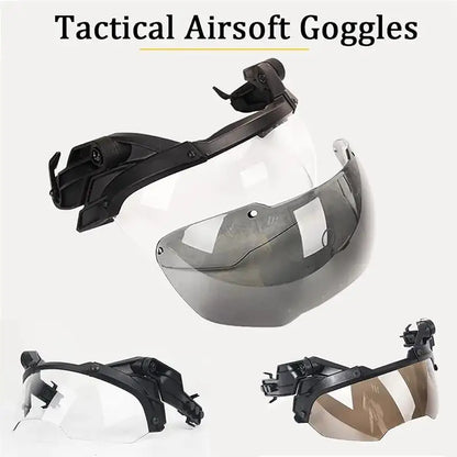 AQzxdc Tactical Flashlight Set Adjustable Helmet Visor with Airsoft Helmet and Helmet Cover for Paintball BBS Gun Shooting Game