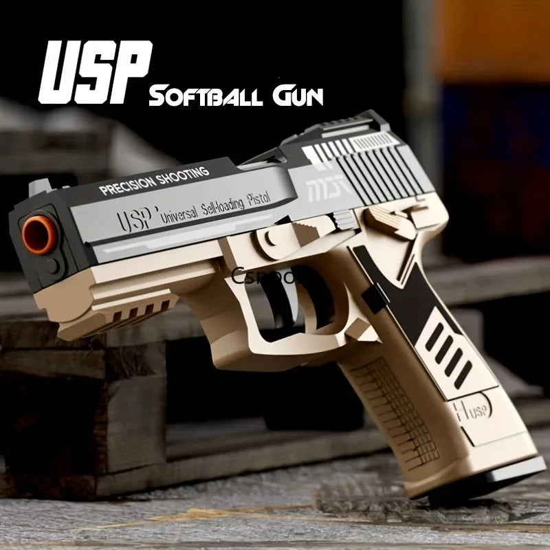 USP Throwing Shell Toy Gun Soft Bullet Airsoft Launcher Outdoor Sports CS Game Weapon Pistol Shooter Weapon for Children Gift