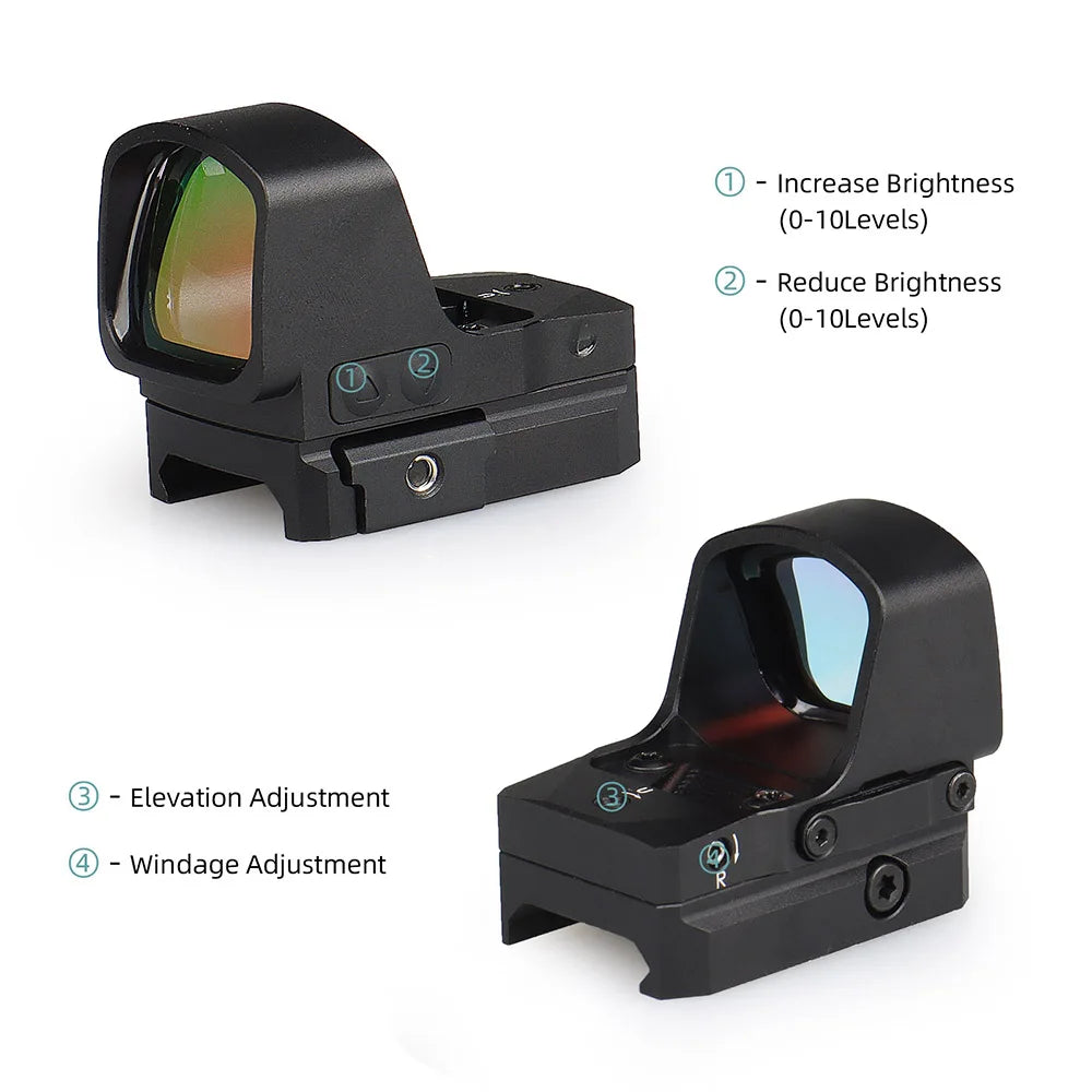 PPT 1x 3MOA Red Dot Sight Reflex Riflescope Hunting Scope With Mount Rail Co-Witness Holographic AR15 gs2-0139