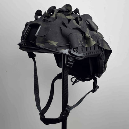 Tactical Helmet Camouflage Cloth Set, with Camouflage Cloth & Airsoft Earphone & Night Vision Mount G24 for Hunting Paintball