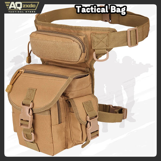 AQzxdc Multi-Purpose Hiking Waist Fanny Pack Tactical Military Drop Leg Bag Running Backpack Outdoors Cycling Pouch Shoulder Bag
