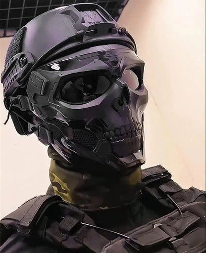 Tactical Fast Helmet Sets, with Full Protect  Face Skull Mask, and Flashlight,NVG Mount Game Kit for Airsoft, BBS CQB Skirmishes