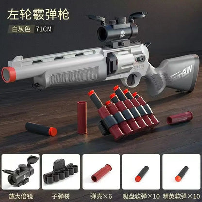 2024 Shell Throwing Airsoft Rifle Toy Gun Foam Blaster Enhanced Revolver Outdoor CS Soft Bullet Toy Kids Birthday Gift  for Boy