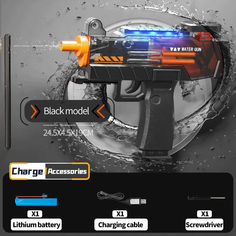UZI P90 Electric Water Gun Pistol Summer Outdoor Pool Water Gun Continuous Firing Water Fights for Adults Kids