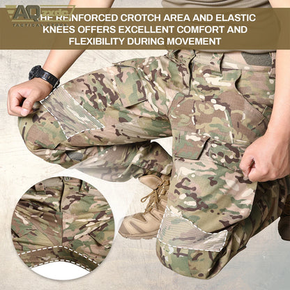AQzxdc PTG Tactical Clothing G3 Knee Pads Pants Men's Camo Combat Paintball Removable Knee Pads Outdoor Activities Pant