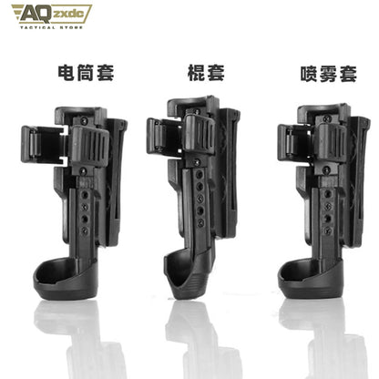 AQzxdc Police Three Pce Set with Safety Locking System, Includes Baton Case, MK4 Spray Case, Flashlight Case for Police Law Belt