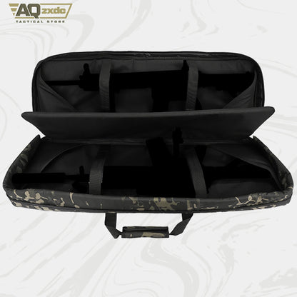 Double Rifle Case Gun Bag, Safely Long-Barrel Firearm Transportation Cases Locks, All-Weather Soft Tactical Range Bag Ackpack