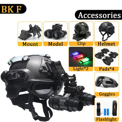MICH2000 Kids Helmet, with Goggles, Flashlight, Flashing Lights, NVG Model, for Outdoor Games, Holiday Gifts, Christmas CS Game