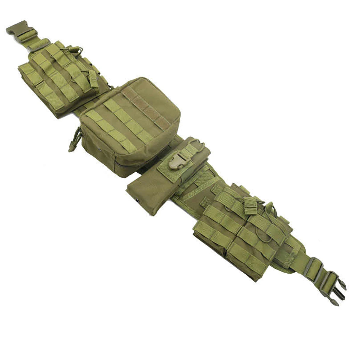 AQzxdc Outdoor Waist Wrap Camouflage Tactical Belt Set Multi-functional Molle Belt Accessory Bag for Outdoor Training