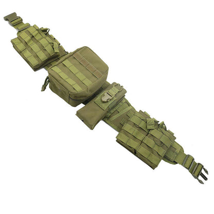 AQzxdc Outdoor Waist Wrap Camouflage Tactical Belt Set Multi-functional Molle Belt Accessory Bag for Outdoor Training