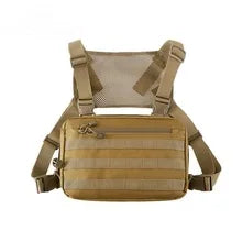 Tactical Chest Rig Molle Chest Rig Bag Chest Rig Airsoft, Radio Chest Harness Holder Holster Vest for Two Way Radio Walkie Talki