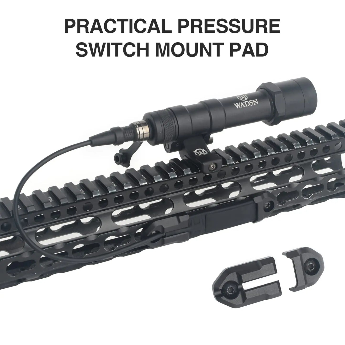 Remote Pressure Switch Mount Plate, Tactical Weapon Light Tape Switch Mount Plate for ST07 DBAL-A2 M300, Pressure Mount Pad Pane