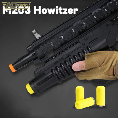 M203 Howitzer Launcher Soft Bullet Toy Suitable for 20mm Rail M416 M4 SCAR Can Launch Foam Soft Bullet Under-hung Props