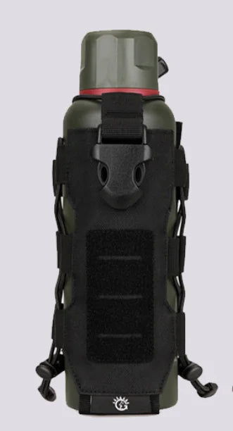 AQzxdc Molle Water Bottle Pouch，Military Molle Water Bottle Holder，Drawstring Open Top & Mesh Bottom Travel Water Kettle