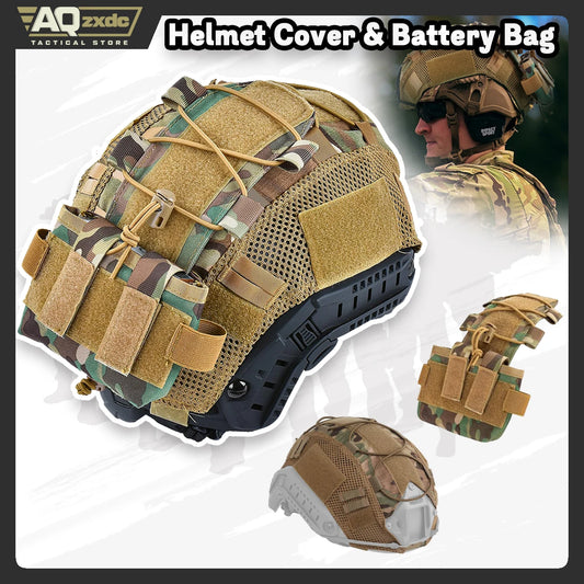 Tactical Helmet Cover for Fast Helmet Cover for Airsoft Helmet in Size M/L, MK2 Helmet NVG Battery Pack Case Counterweight Pouch
