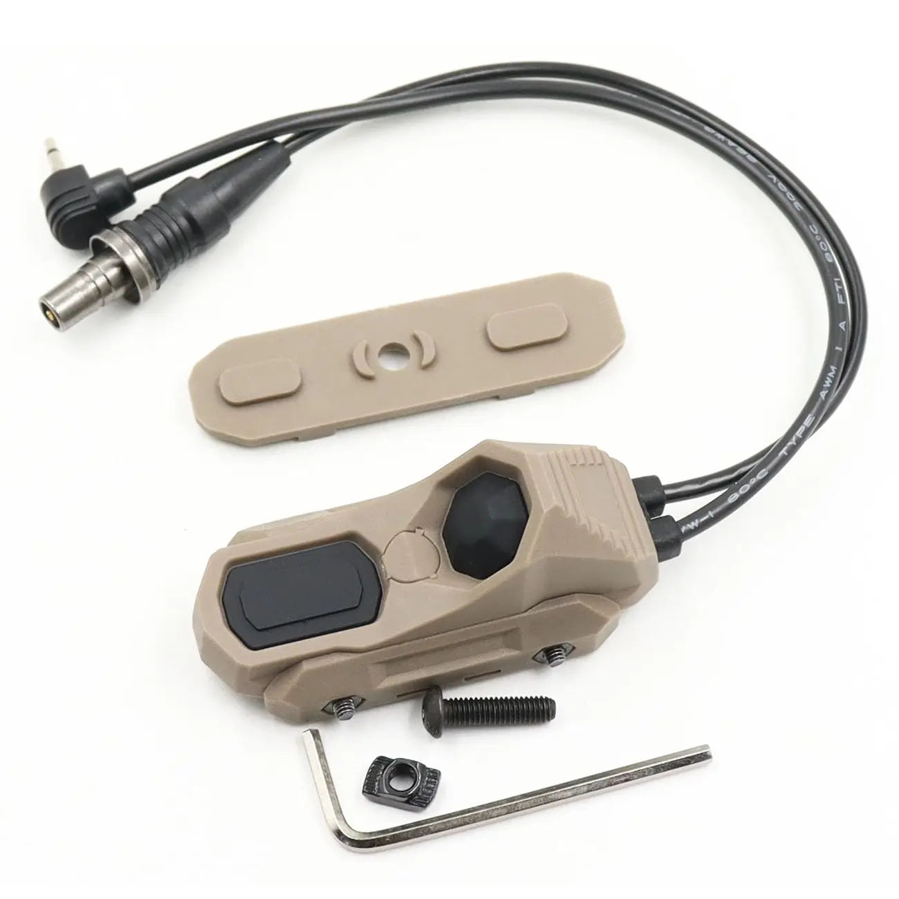 Tactical Dual Remote Pressure Switch Compatible with 3.5mm Plug PEQ-15 & DBAL & SF M300/340/M600/640DF Weapon Lights and Lasers