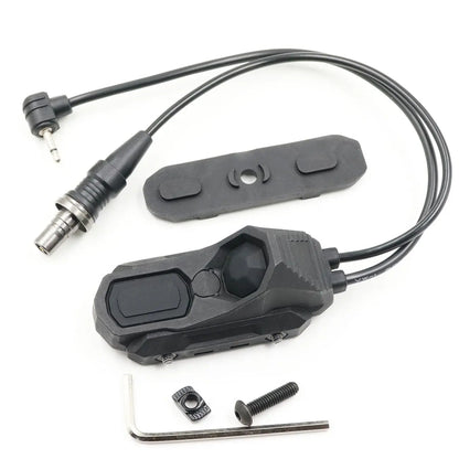 Tactical Dual Remote Pressure Switch Compatible with 2.5mm Plug PEQ-15 & DBAL & SF M300/340/M600/640DF Weapon Lights and Lasers