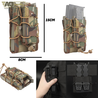 Airsoft Belt Set With Double Rifle Mag Pouch, PHC Recovery Bag, Small Quick Medical Kit, G17 ALS Quick Draw Holster, Gun Rope