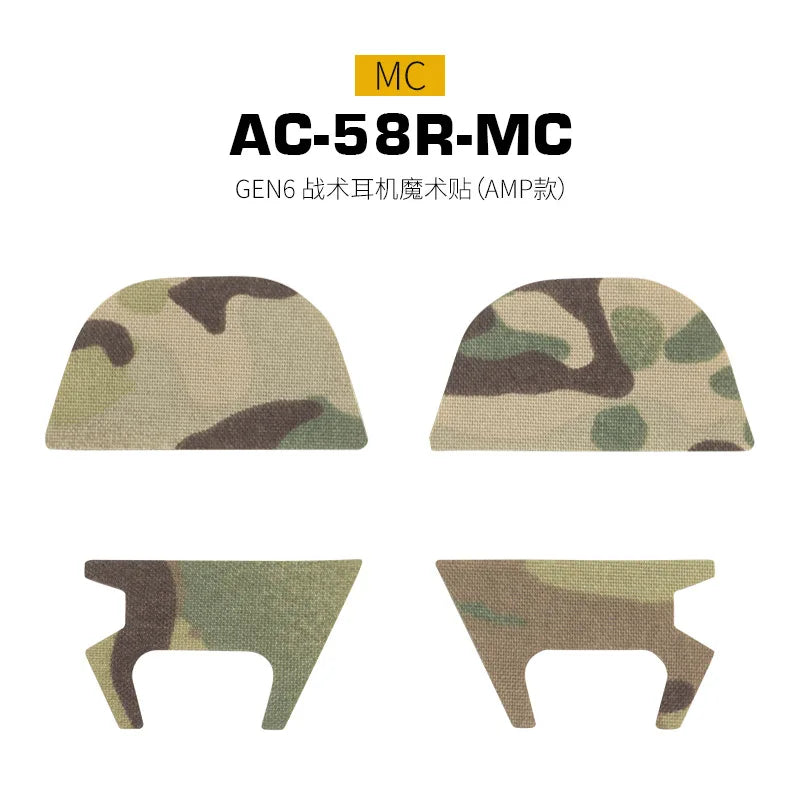 AQzxdc Tactical Headset Sticker Magic Patch for GEN 6 AMP Style Shooting Anti Noise Headphone Hearing Protection Earmuffs