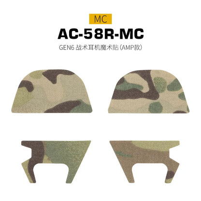 AQzxdc Tactical Headset Sticker Magic Patch for GEN 6 AMP Style Shooting Anti Noise Headphone Hearing Protection Earmuffs