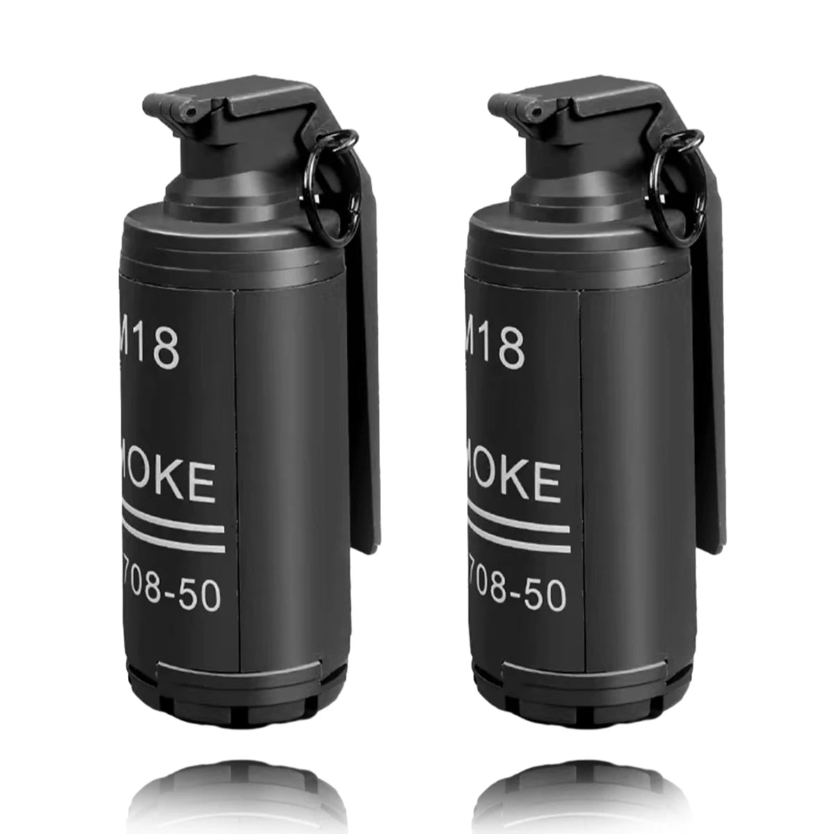 2 Pcs Tactical Grenade Model Toy, M67 Burst Grenade, Military Smoke Grenade Model, for Airsoft Paintball Hunting CS War Game