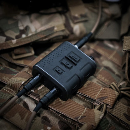 Headset FMA Tactical U714/U s PTT, podpora více konektorů, adaptéry pro hlavice K / ICON V20/V60