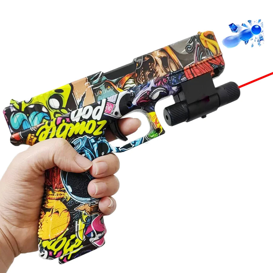 Manual Graffiti G17 Gel Toy Gun Soft Bullet Airsoft Pistol With Laser Outdoor Sports CS Game Weapon for Children Gift