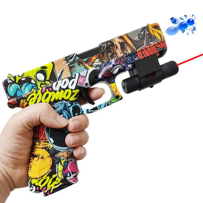 Manual Graffiti G17 Gel Toy Gun Soft Bullet Airsoft Pistol With Laser Outdoor Sports CS Game Weapon for Children Gift