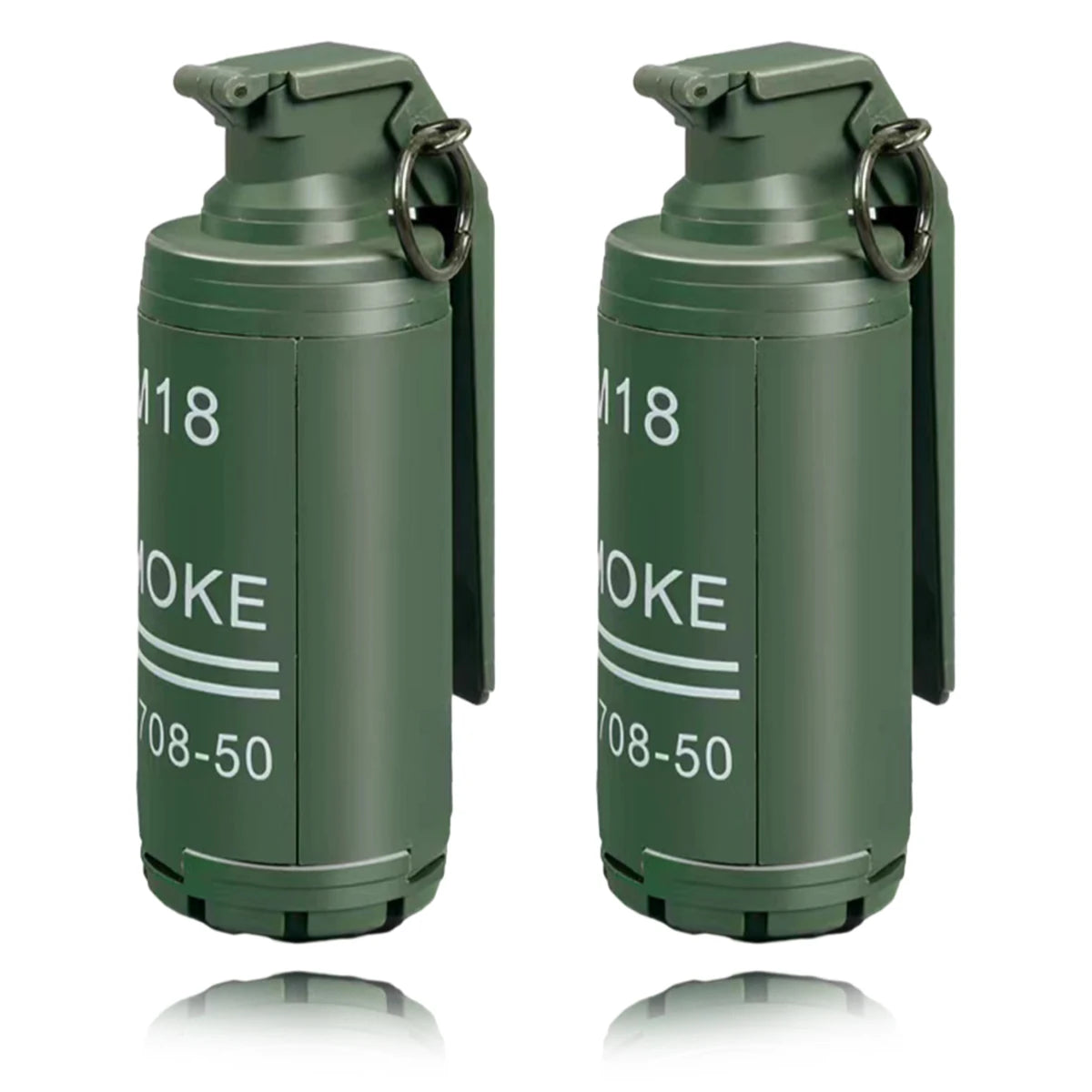 2 Pcs Tactical Grenade Model Toy, M67 Burst Grenade, Military Smoke Grenade Model, for Airsoft Paintball Hunting CS War Game