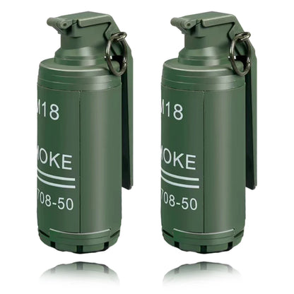2 Pcs Tactical Grenade Model Toy, M67 Burst Grenade, Military Smoke Grenade Model, for Airsoft Paintball Hunting CS War Game
