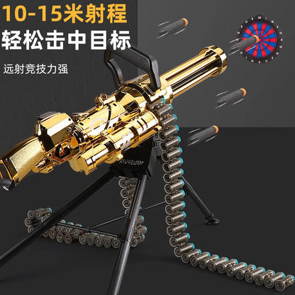 Children's gold Gatling electric soft bullet gun boy shell throwing toy gun hand self-contained machine gun