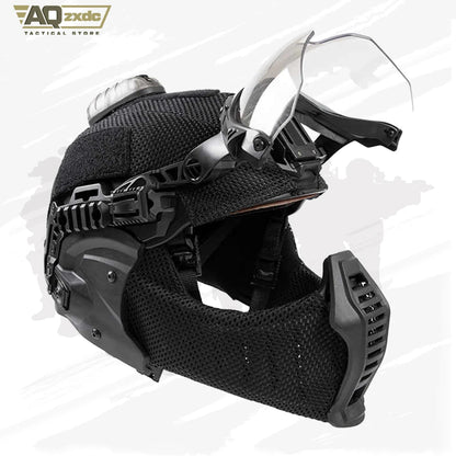 AQzxdc Outdoor EX Helmet Special Mask Ear Face All-Terrain Mask Ear and Face Protection One Half Face Protection CS Field